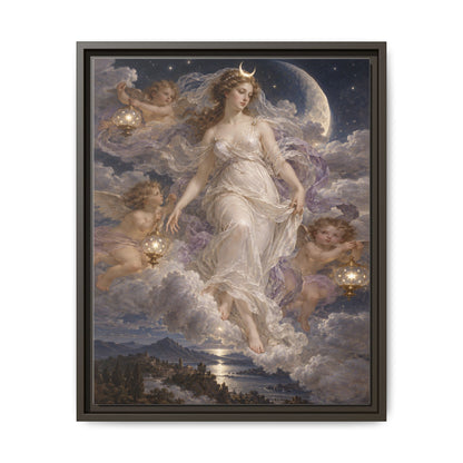 The Descent of Selene · Framed Canvas