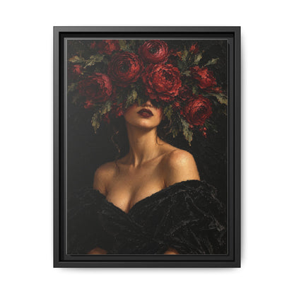 Crimson Reverie · Framed Canvas