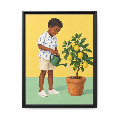 Little Gardener · Framed Canvas
