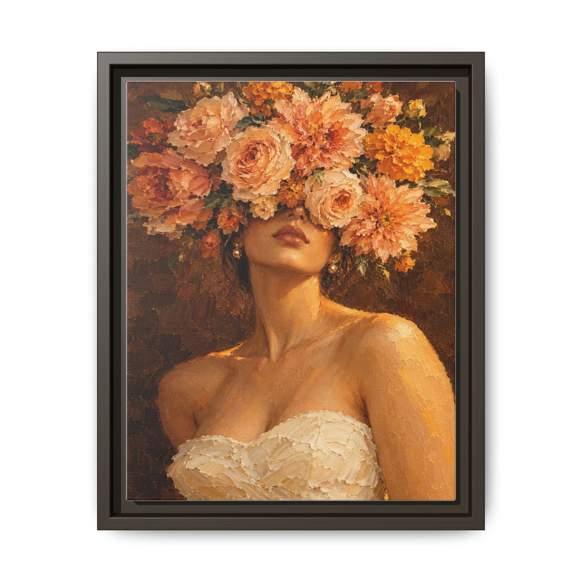 Golden Hour Bloom · Framed Canvas