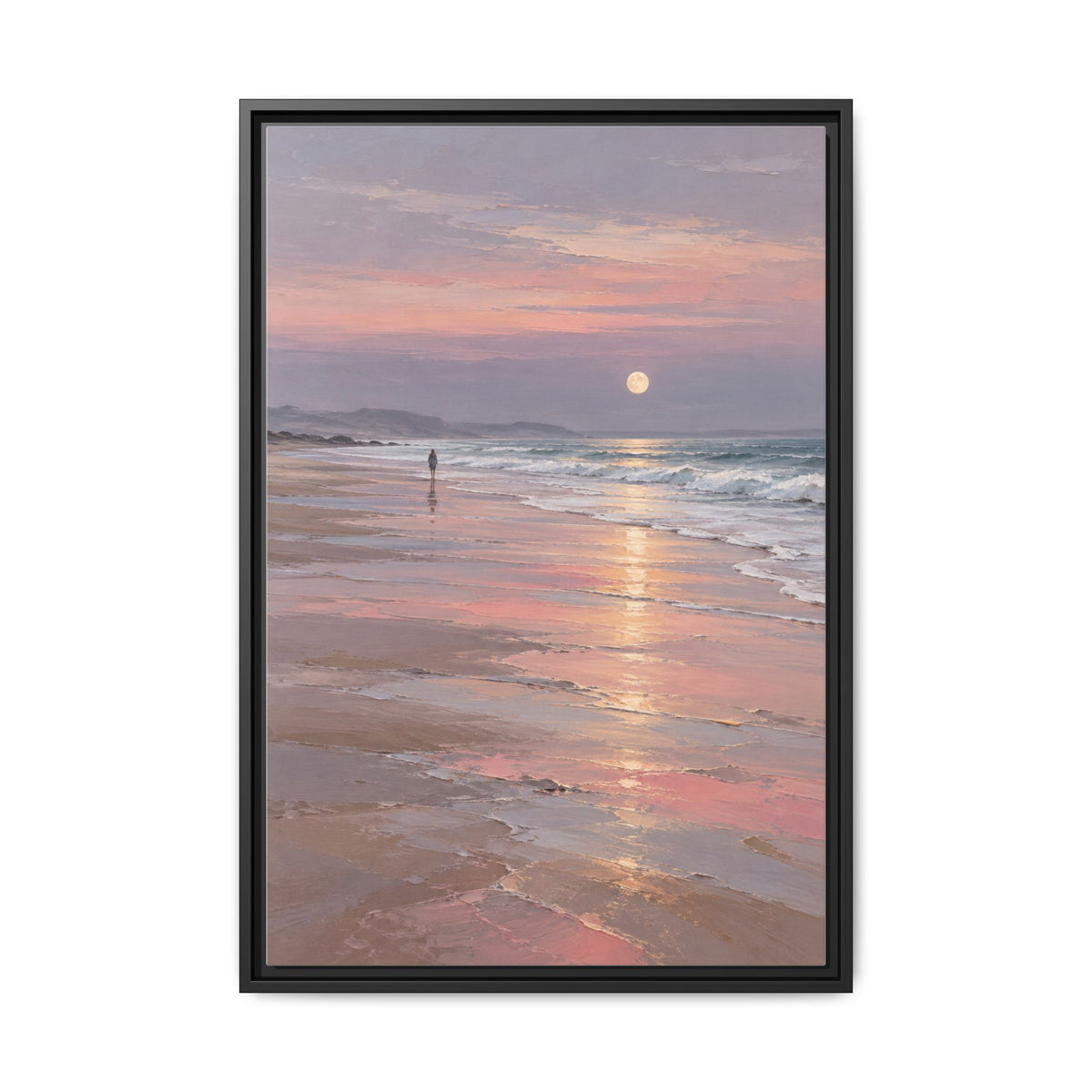 Silver Moon Tide · Framed Canvas