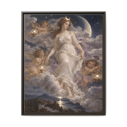 The Descent of Selene · Framed Canvas