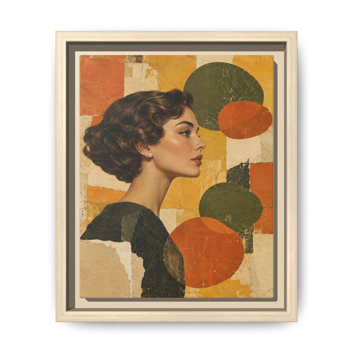Saffron Thought · Framed Canvas