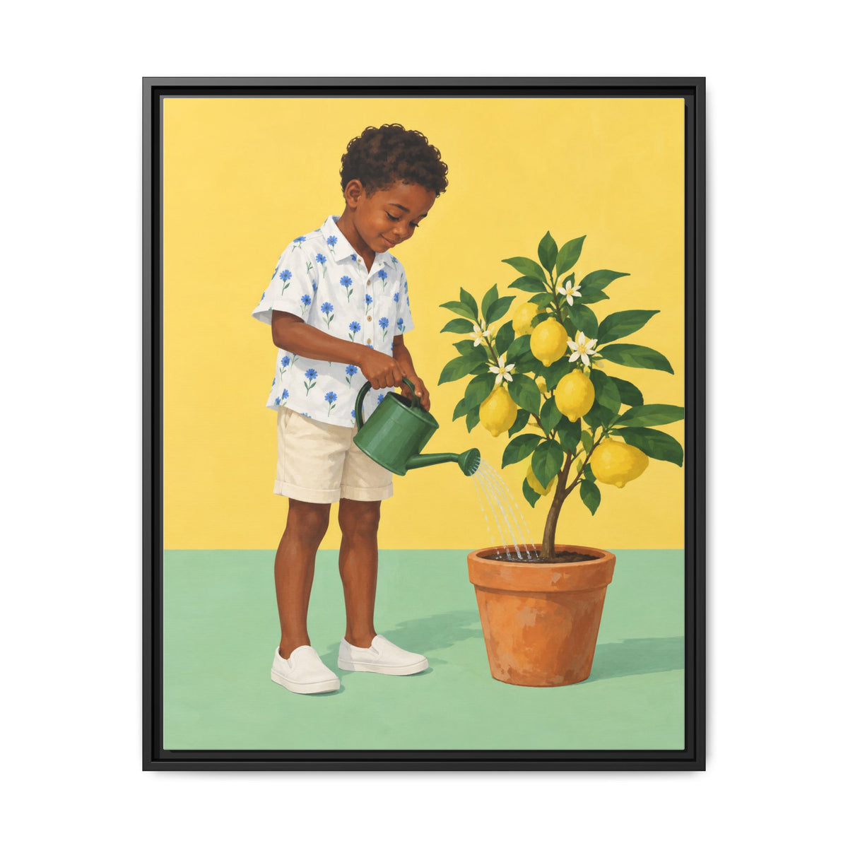 Little Gardener · Framed Canvas