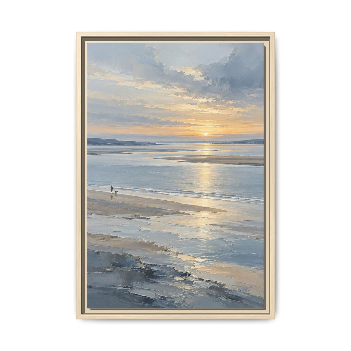 Silver Estuary · Framed Canvas