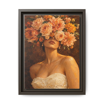 Golden Hour Bloom · Framed Canvas