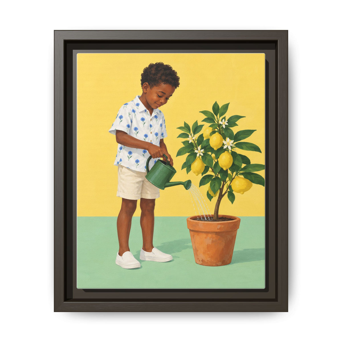 Little Gardener · Framed Canvas