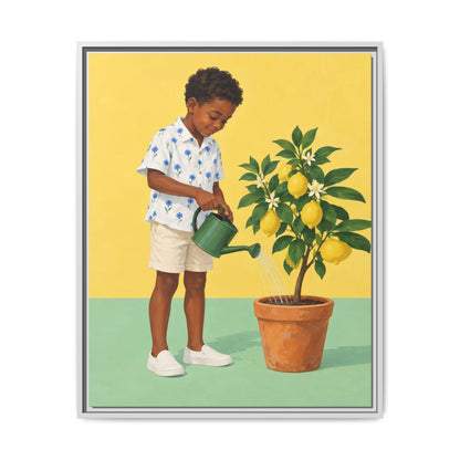 Little Gardener · Framed Canvas
