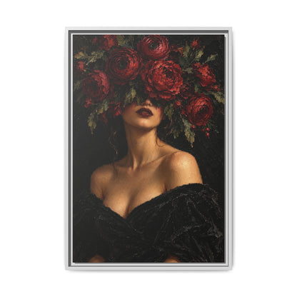 Crimson Reverie · Framed Canvas
