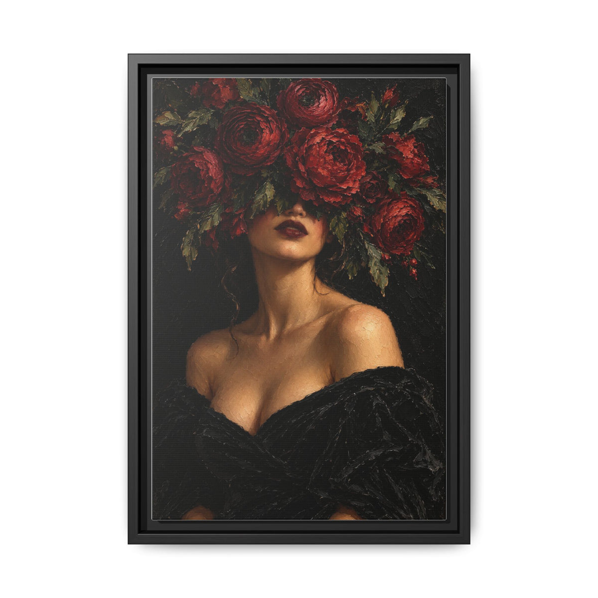 Crimson Reverie · Framed Canvas