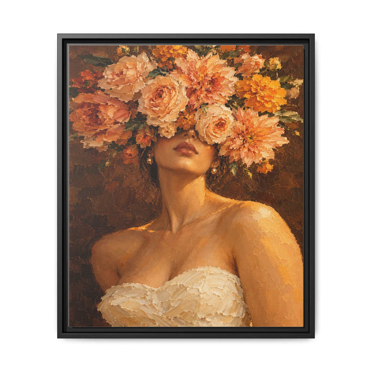 Golden Hour Bloom · Framed Canvas