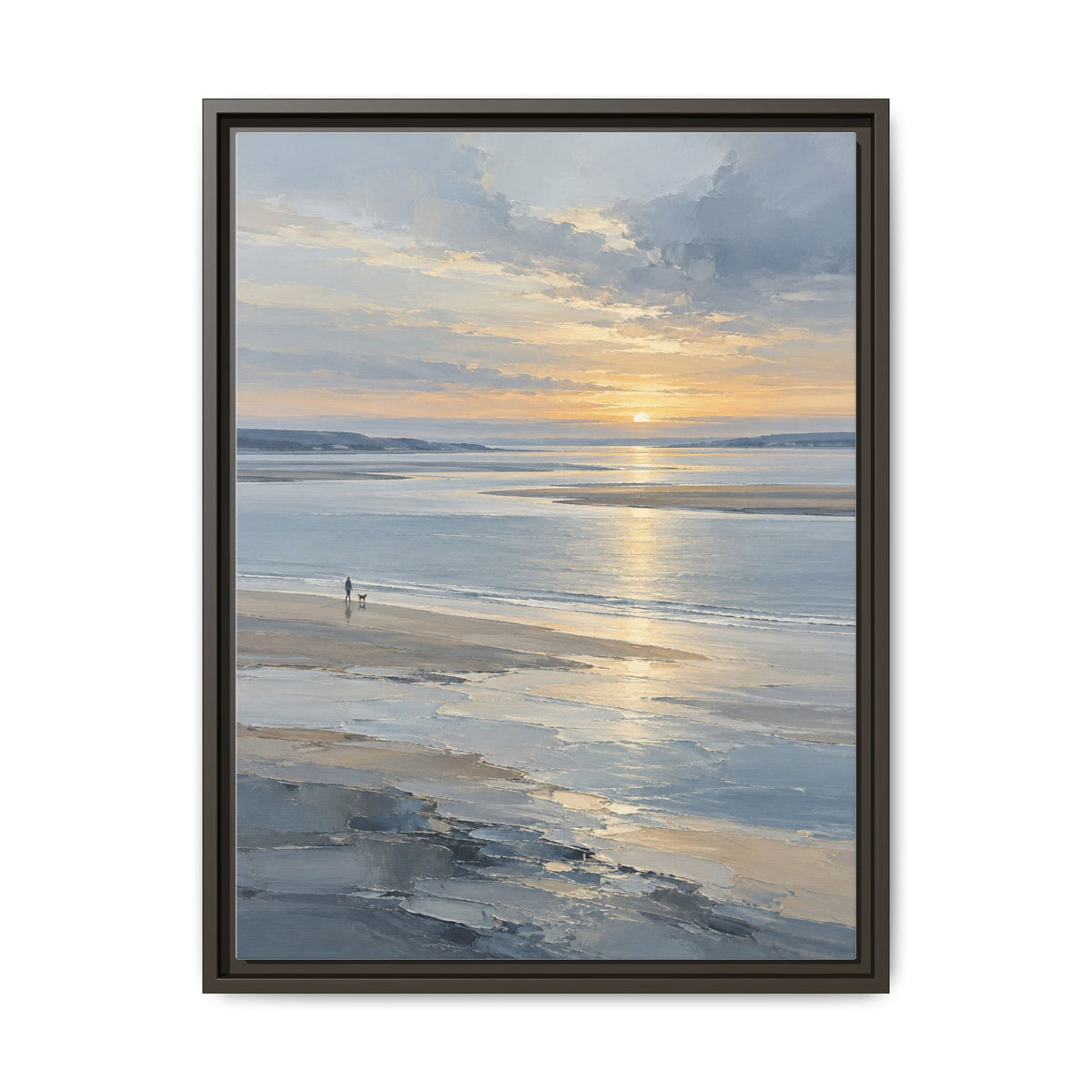 Silver Estuary · Framed Canvas
