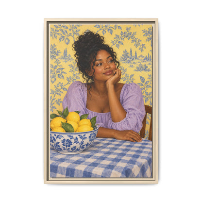 Lemons on the Table · Framed Canvas