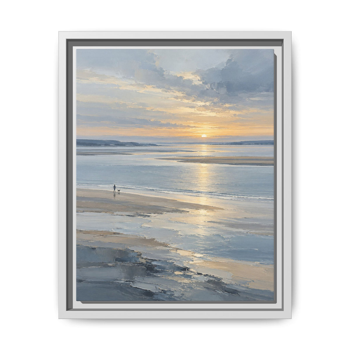Silver Estuary · Framed Canvas