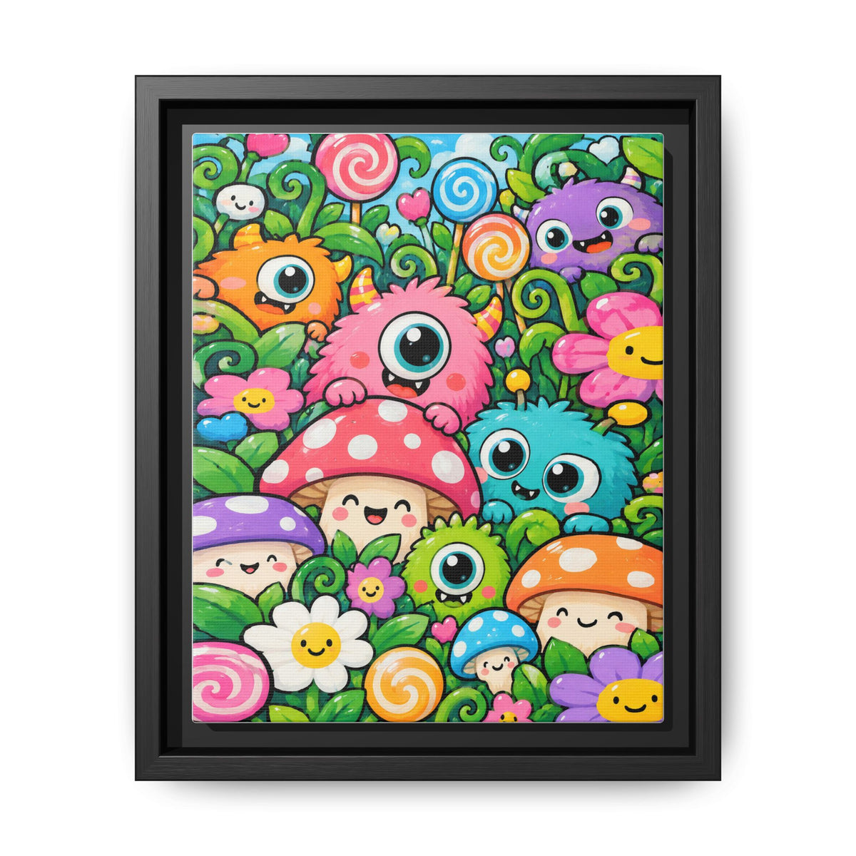Monster Garden · Framed Canvas