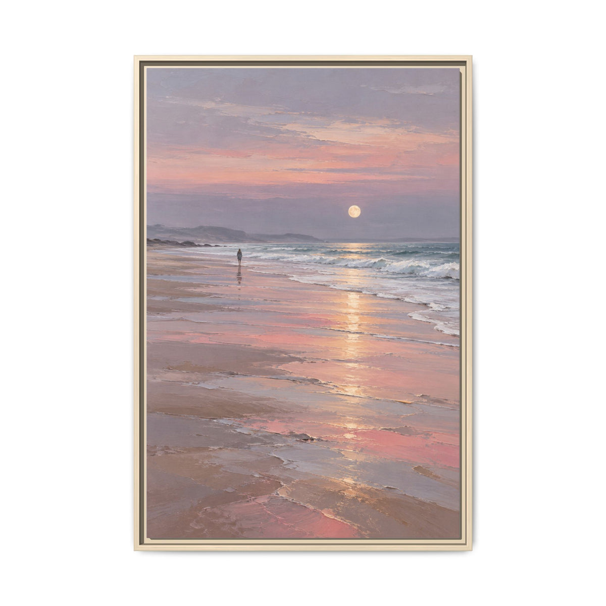 Silver Moon Tide · Framed Canvas