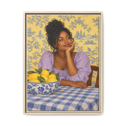 Lemons on the Table · Framed Canvas