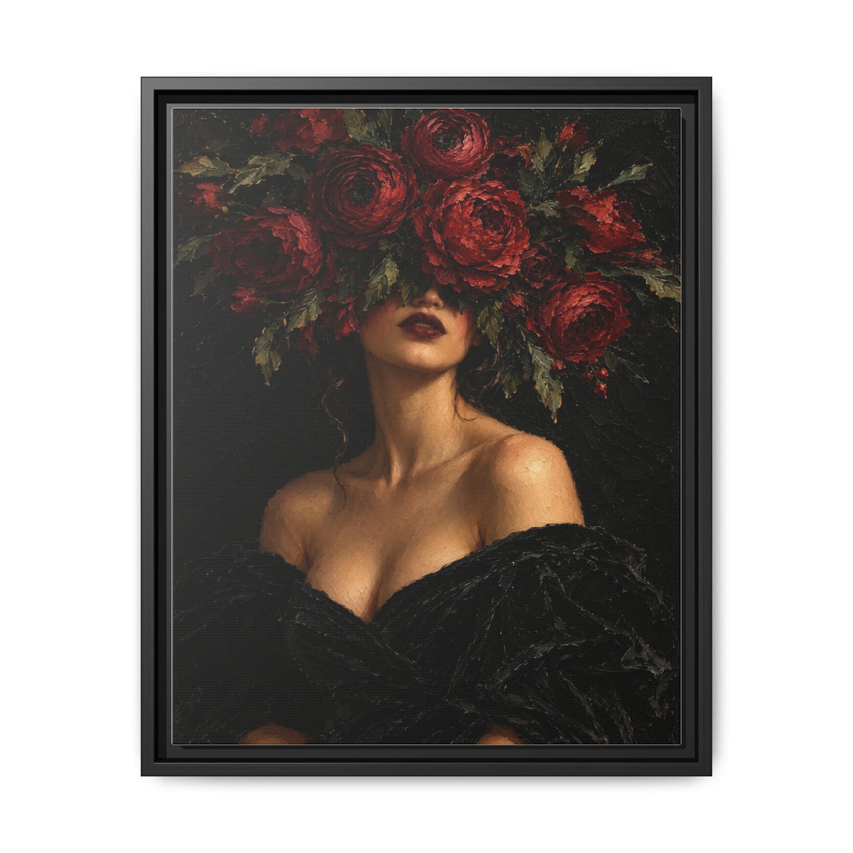 Crimson Reverie · Framed Canvas