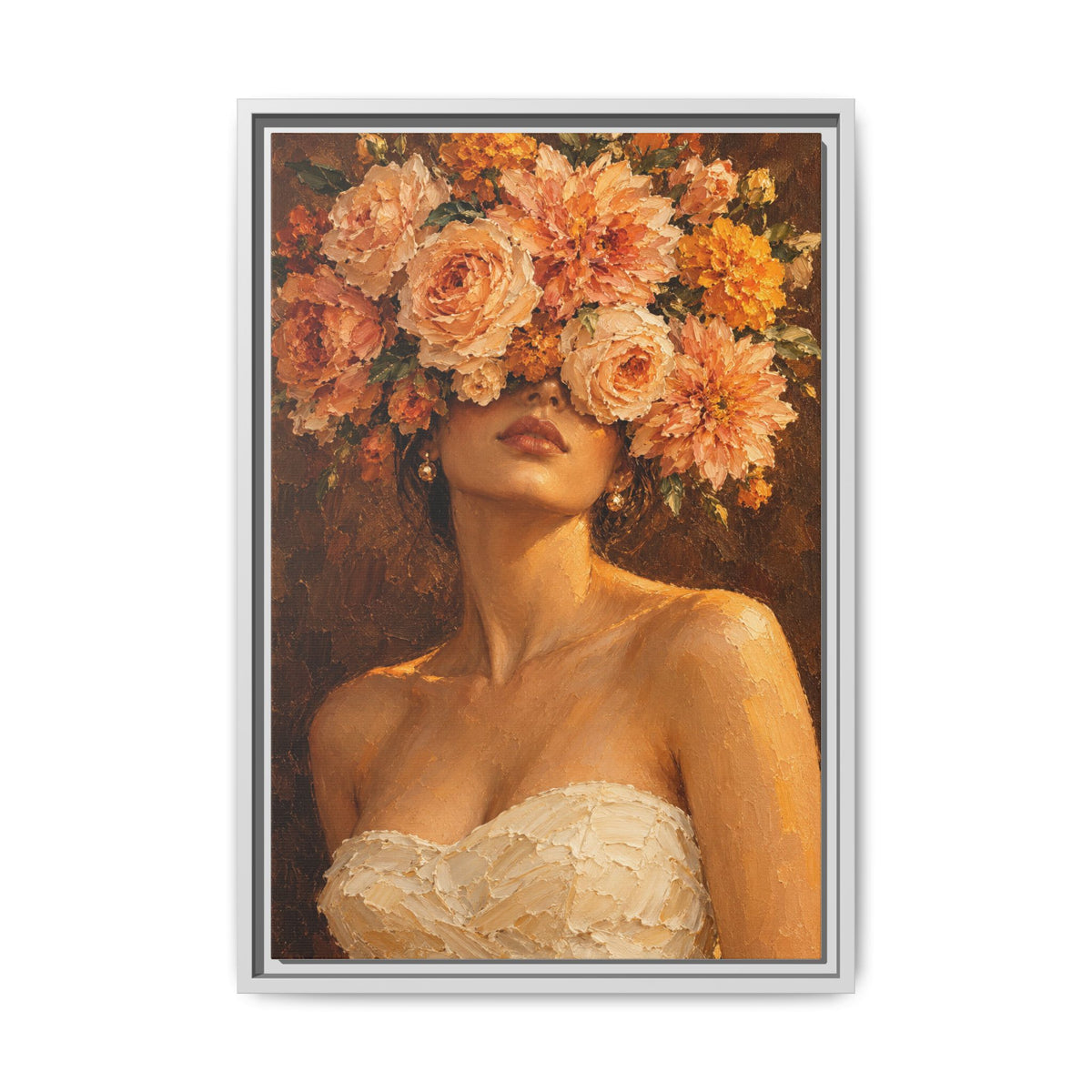 Golden Hour Bloom · Framed Canvas