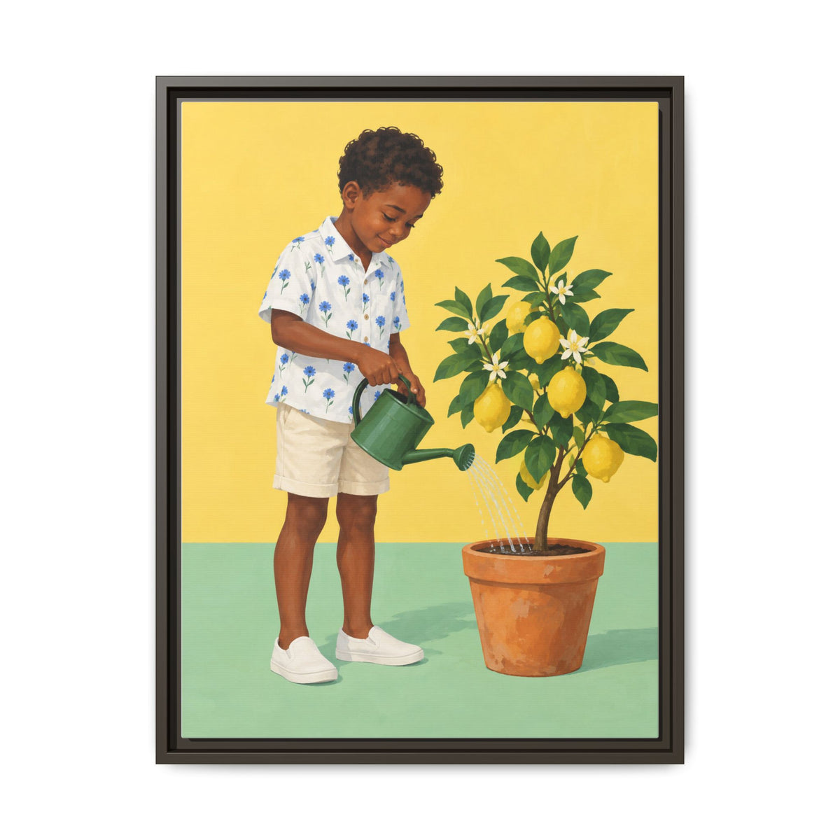 Little Gardener · Framed Canvas