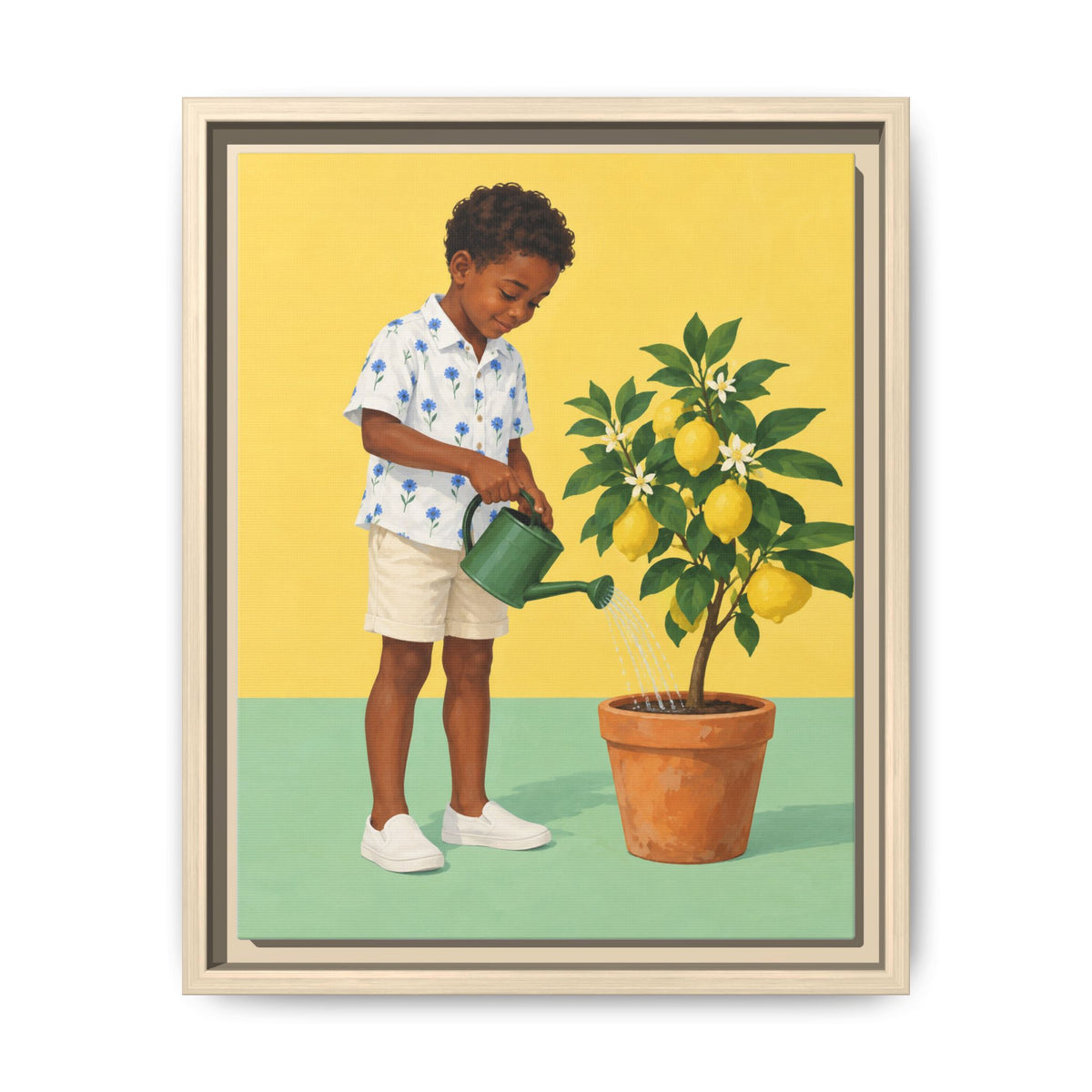 Little Gardener · Framed Canvas