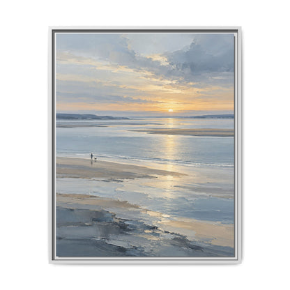 Silver Estuary · Framed Canvas