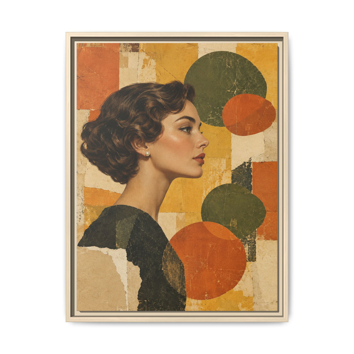 Saffron Thought · Framed Canvas