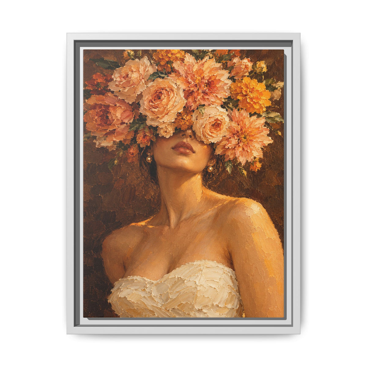 Golden Hour Bloom · Framed Canvas