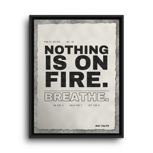 Nothing Is on Fire · Framed Canvas