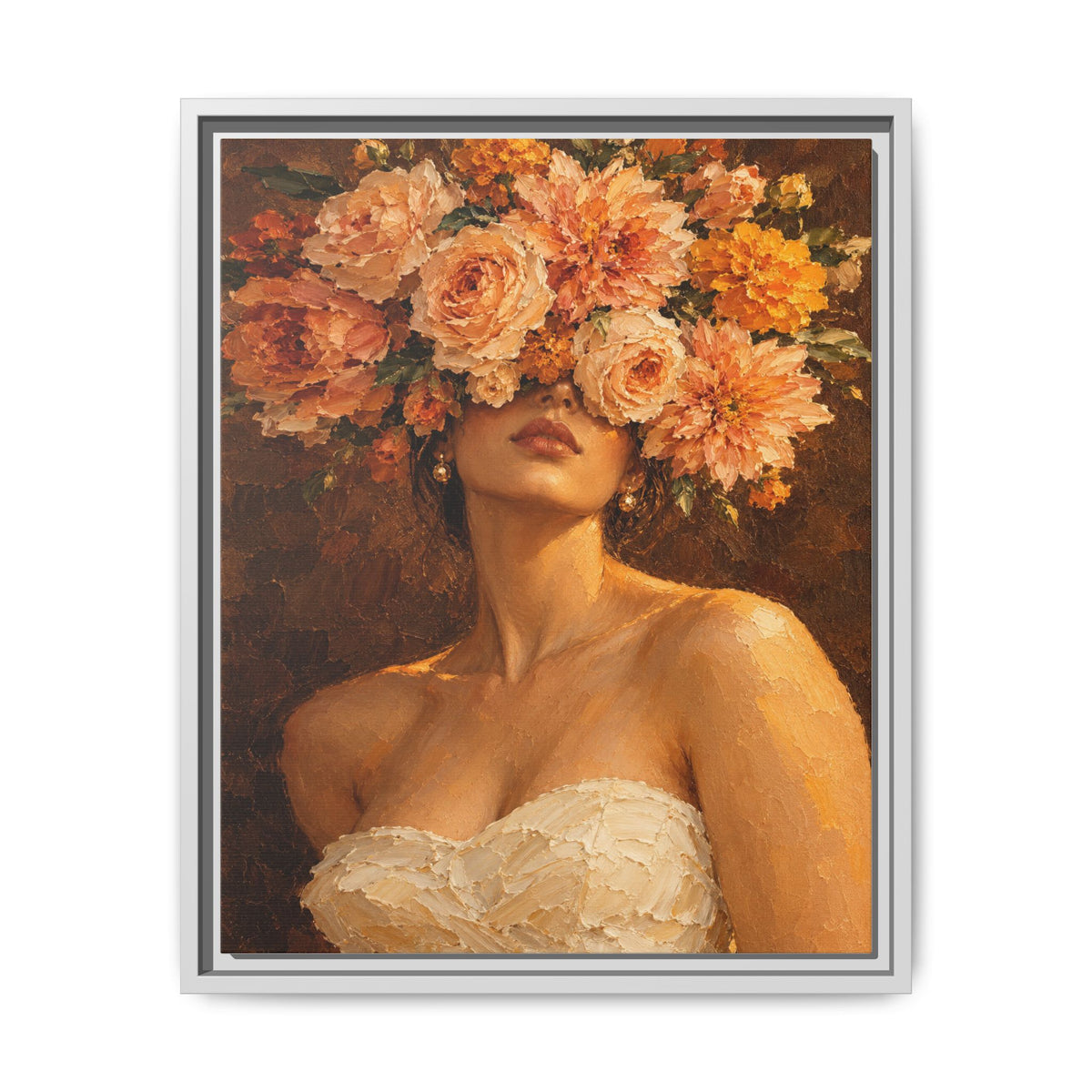 Golden Hour Bloom · Framed Canvas