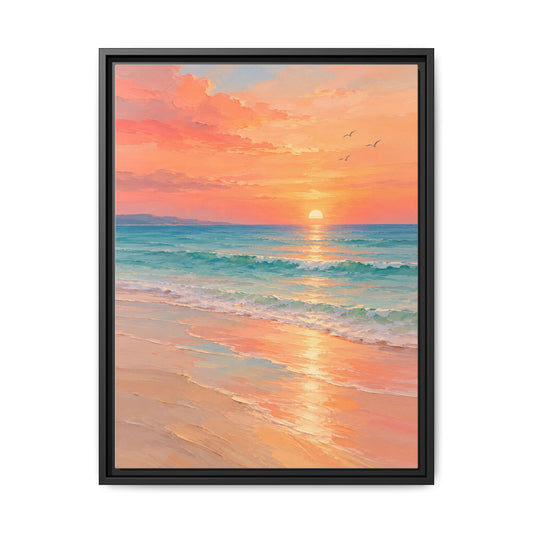 Coral Shore · Framed Canvas