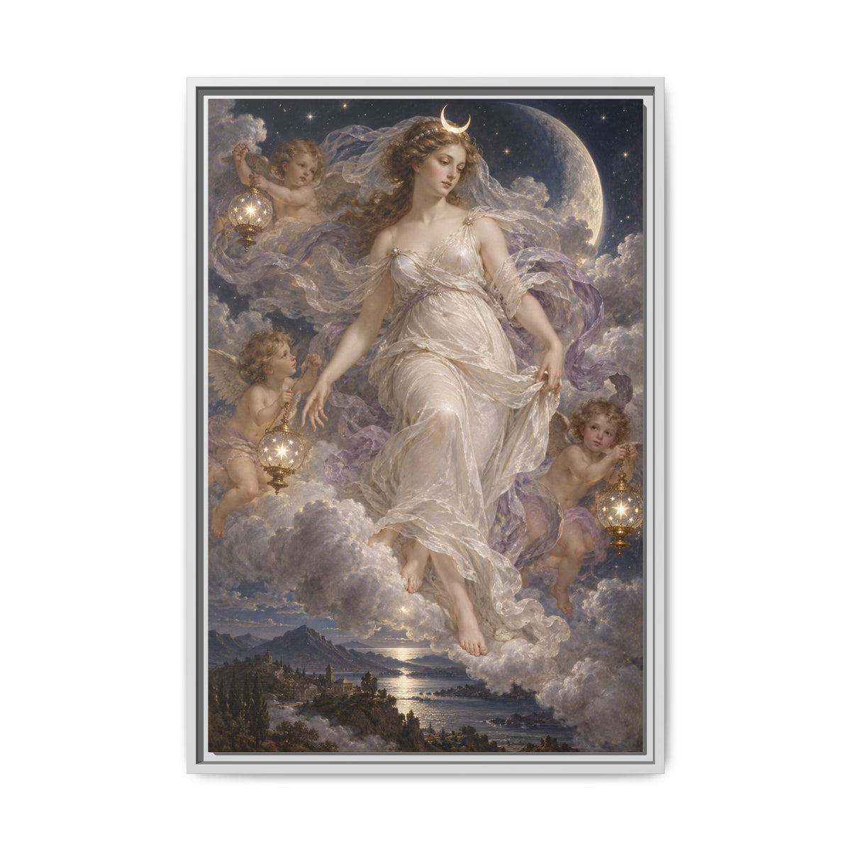 The Descent of Selene · Framed Canvas