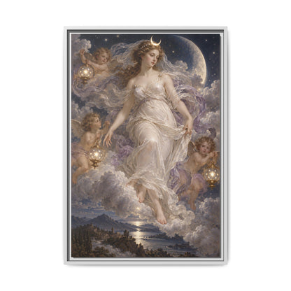 The Descent of Selene · Framed Canvas