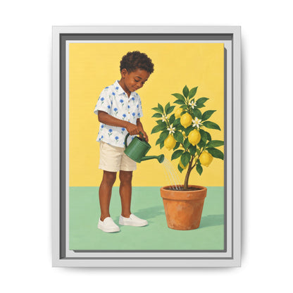 Little Gardener · Framed Canvas
