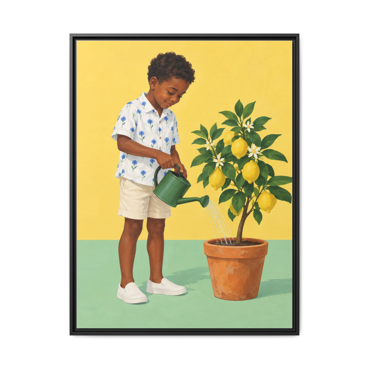 Little Gardener · Framed Canvas