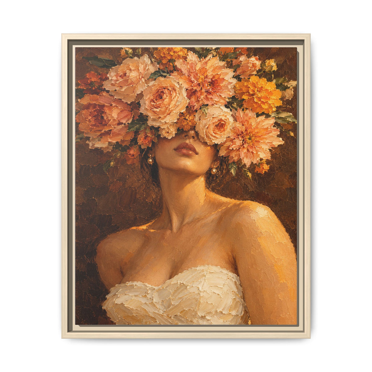 Golden Hour Bloom · Framed Canvas