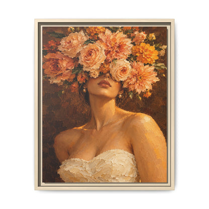 Golden Hour Bloom · Framed Canvas