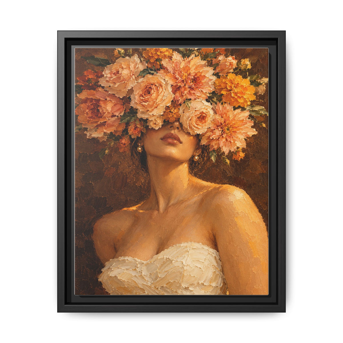 Golden Hour Bloom · Framed Canvas