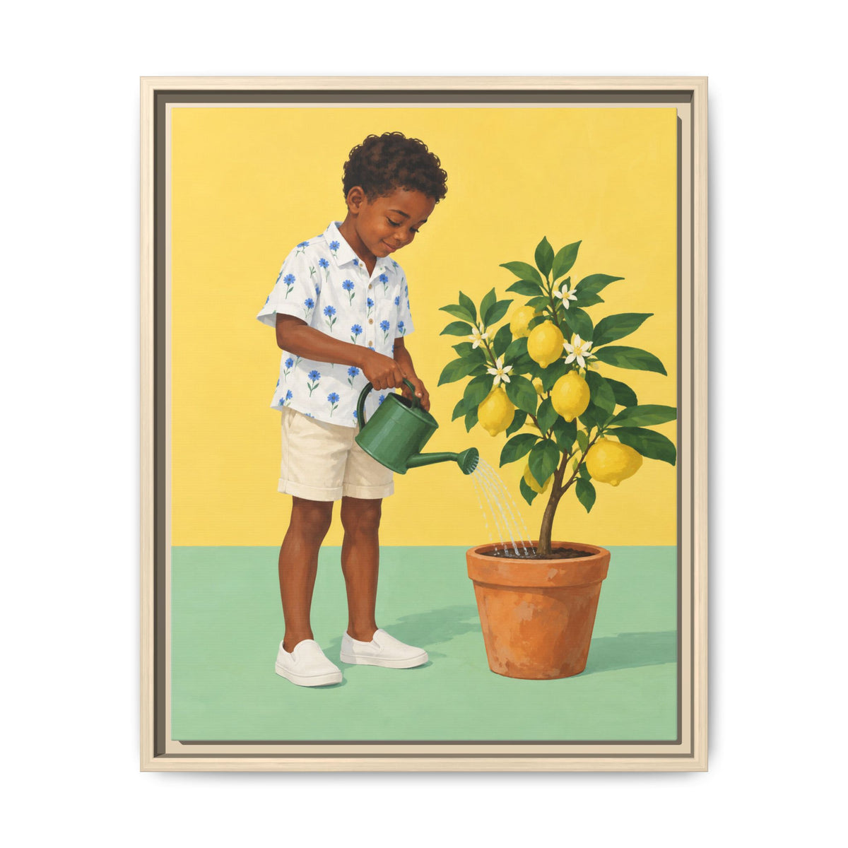 Little Gardener · Framed Canvas