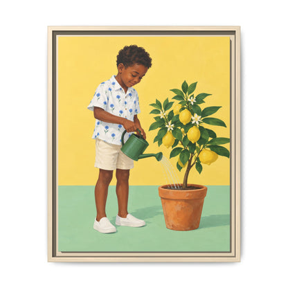 Little Gardener · Framed Canvas
