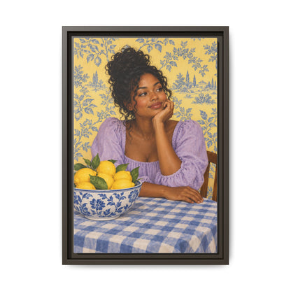 Lemons on the Table · Framed Canvas