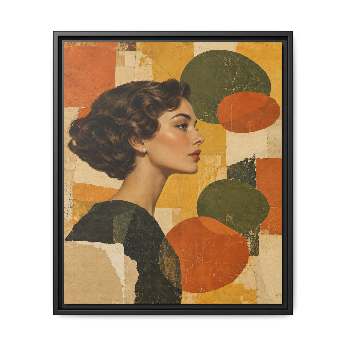 Saffron Thought · Framed Canvas