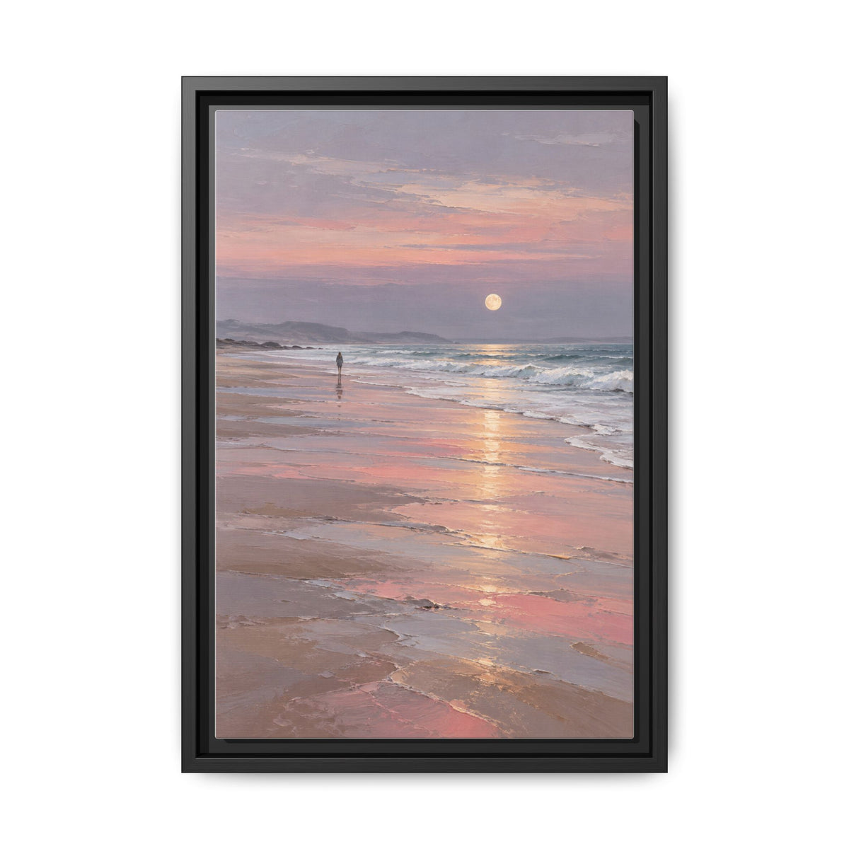 Silver Moon Tide · Framed Canvas