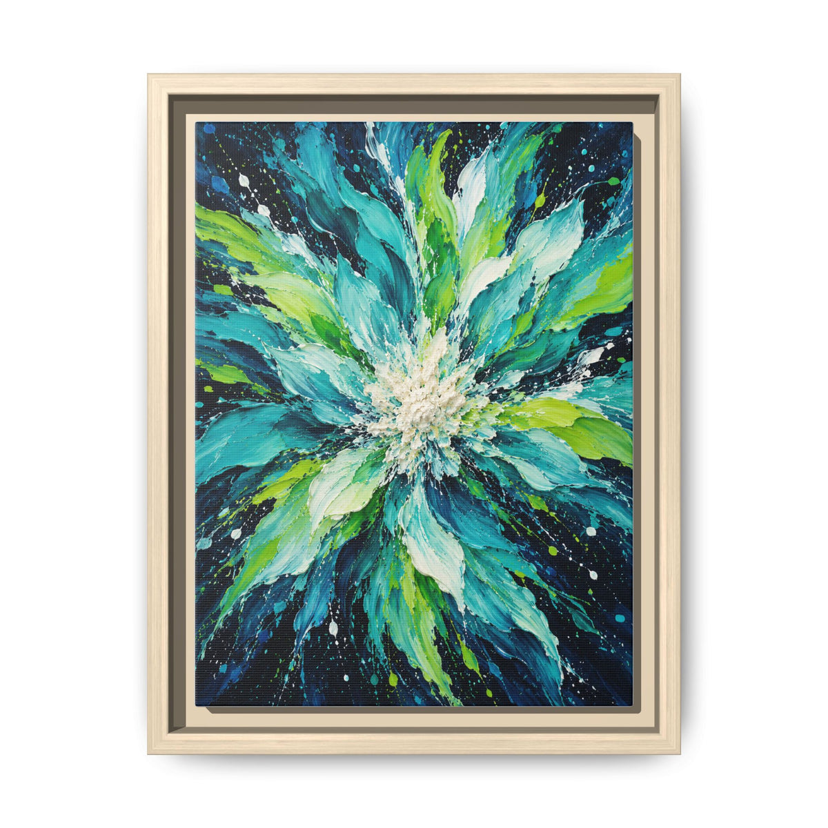 Lagoon Bloom · Framed Canvas