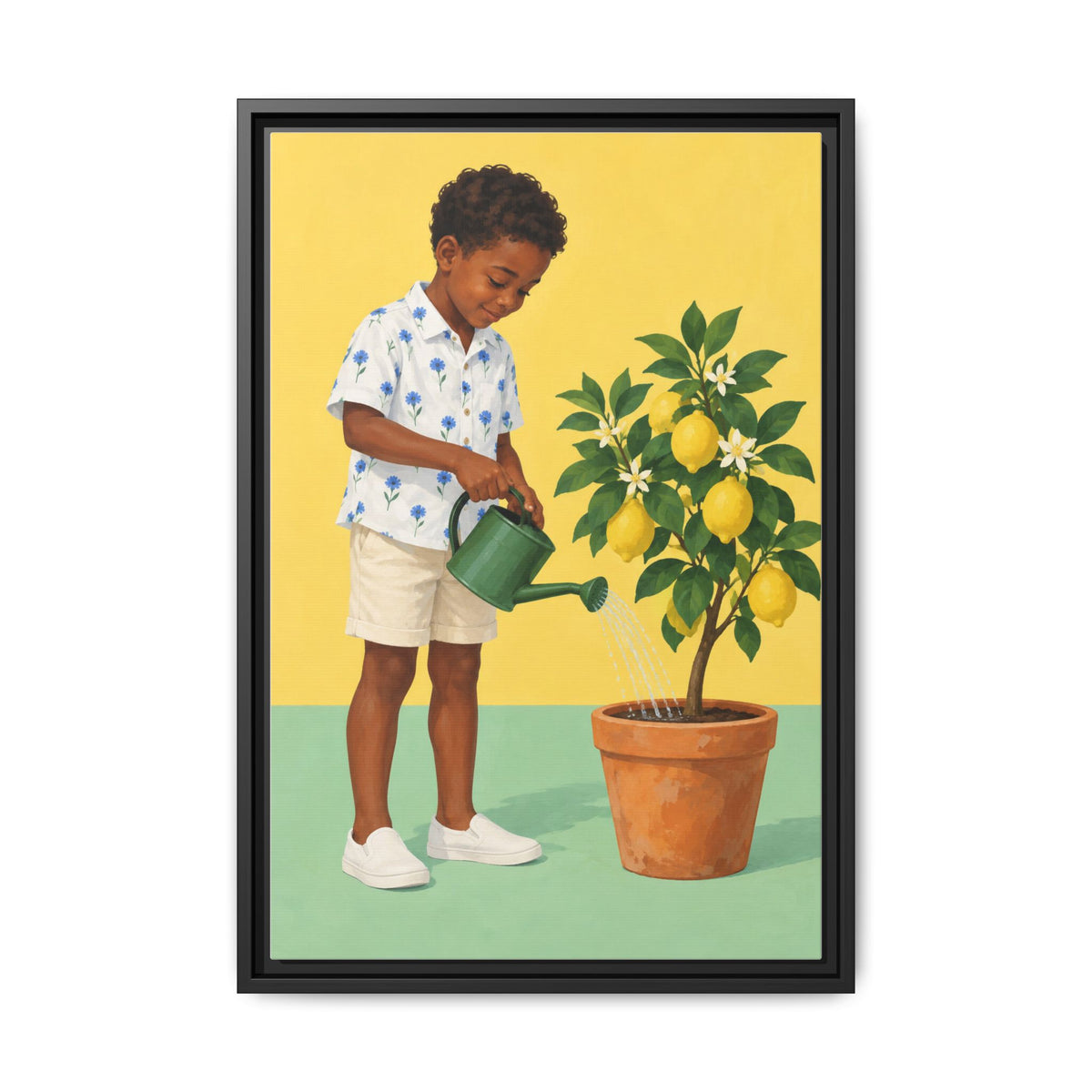 Little Gardener · Framed Canvas