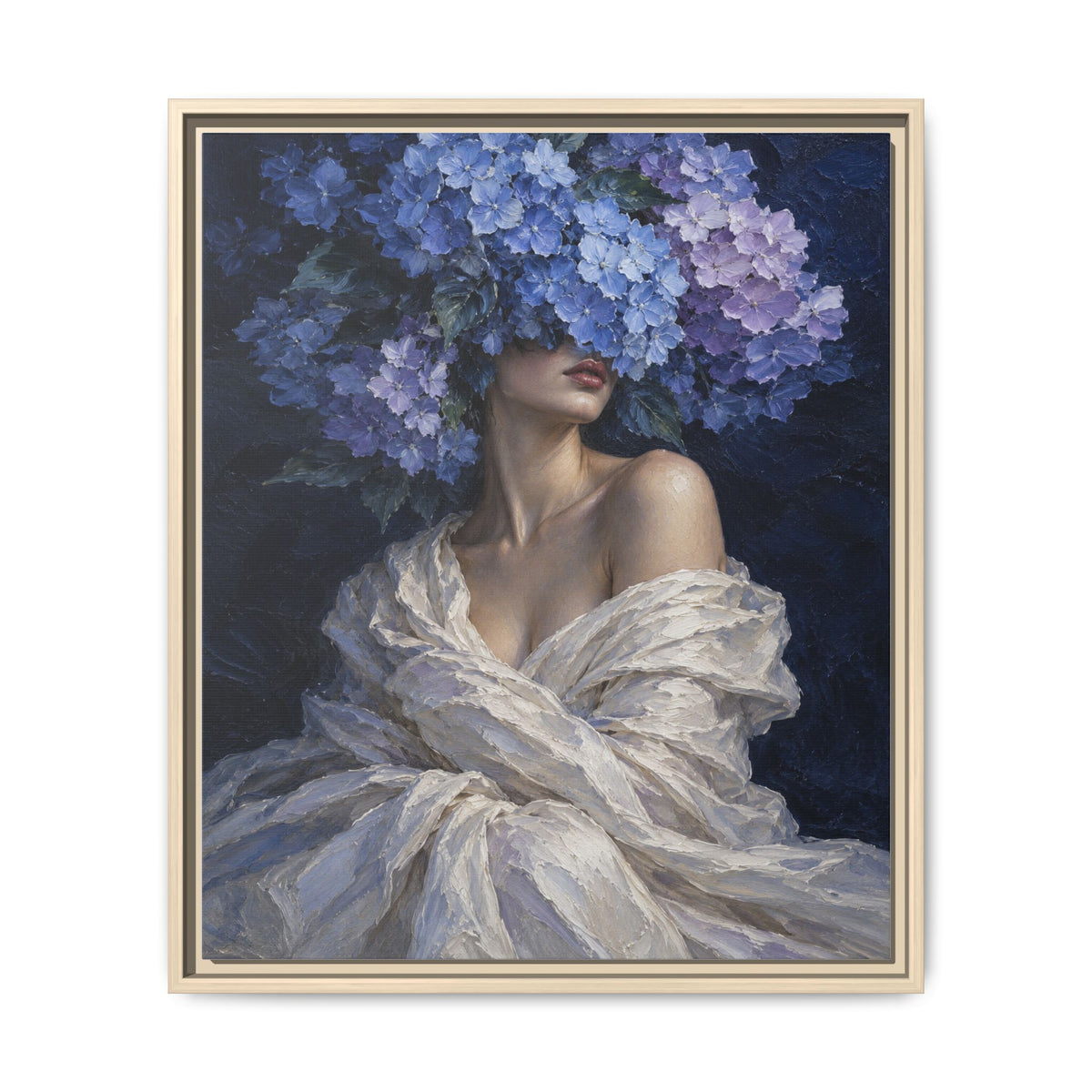 Hydrangea Blue · Framed Canvas