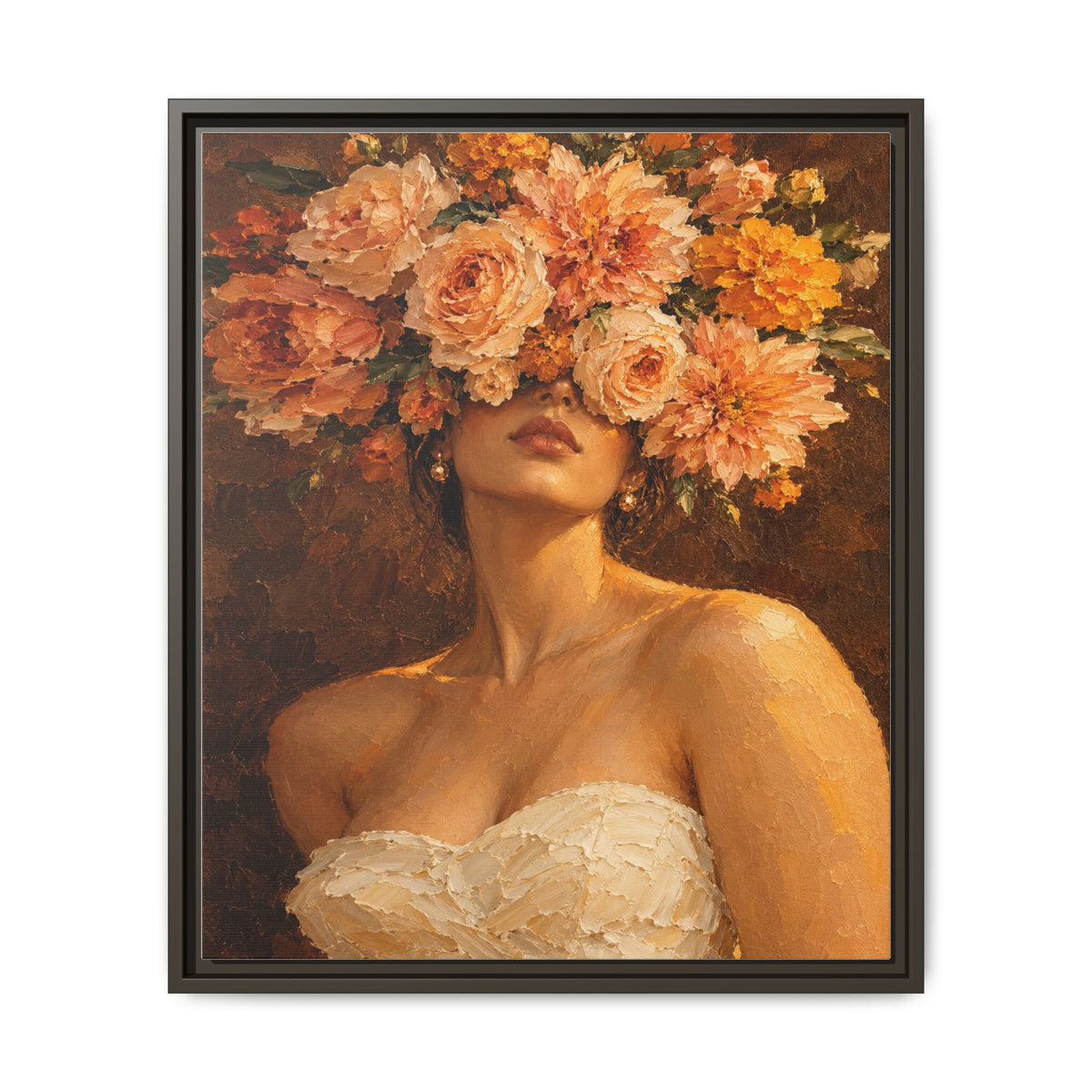 Golden Hour Bloom · Framed Canvas
