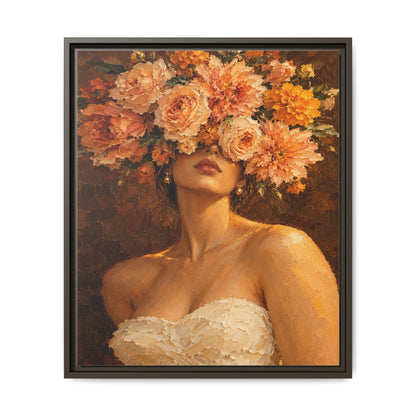 Golden Hour Bloom · Framed Canvas