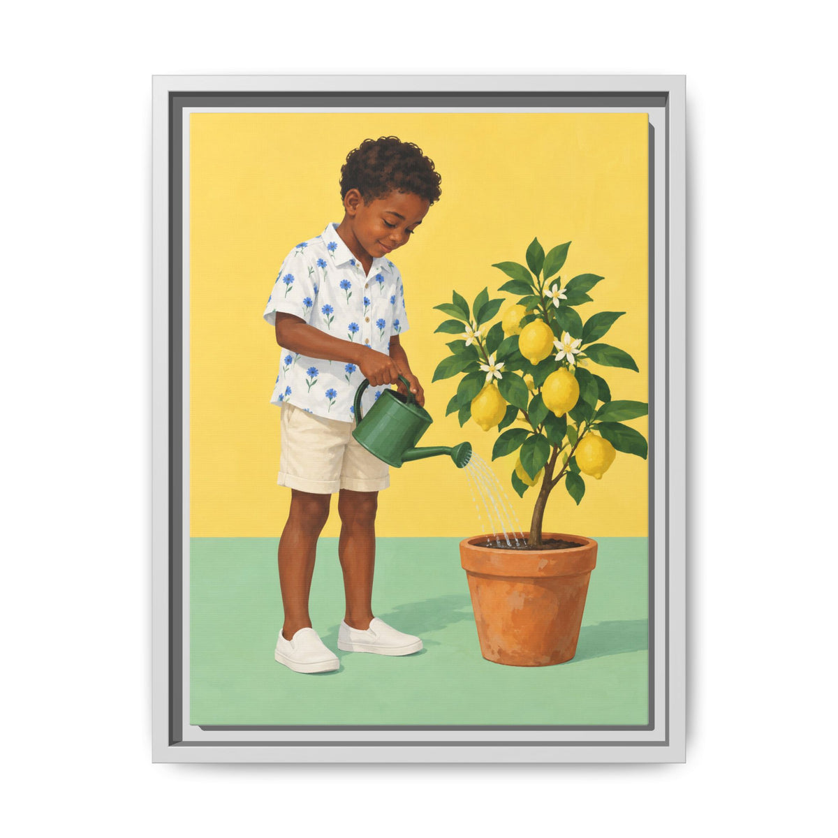 Little Gardener · Framed Canvas