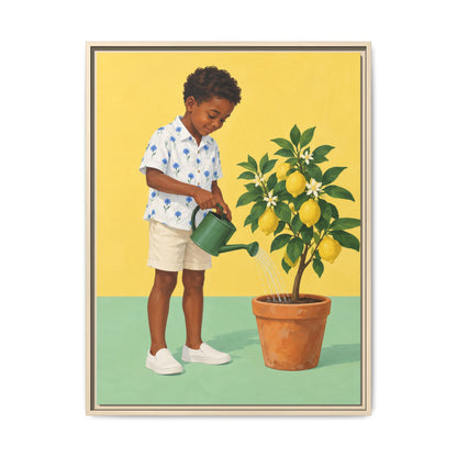 Little Gardener · Framed Canvas